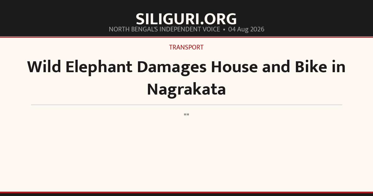 Wild Elephant Damages House and Bike in Nagrakata
