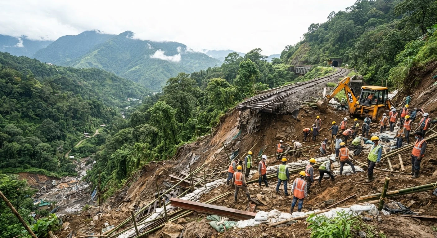 Northeast Frontier Railway Reroutes Trains After Track Collapse