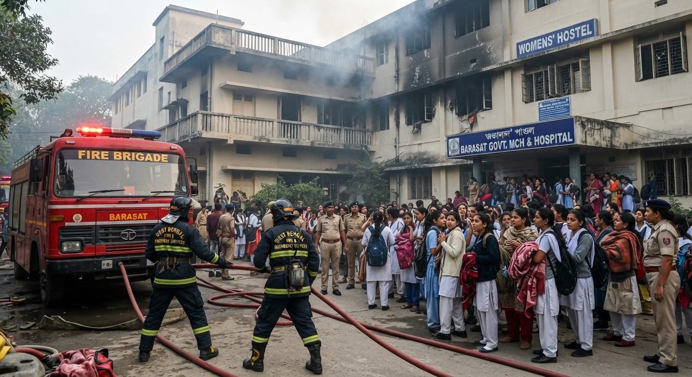 Fire Breaks Out At Barasat Medical College Girls Hostel