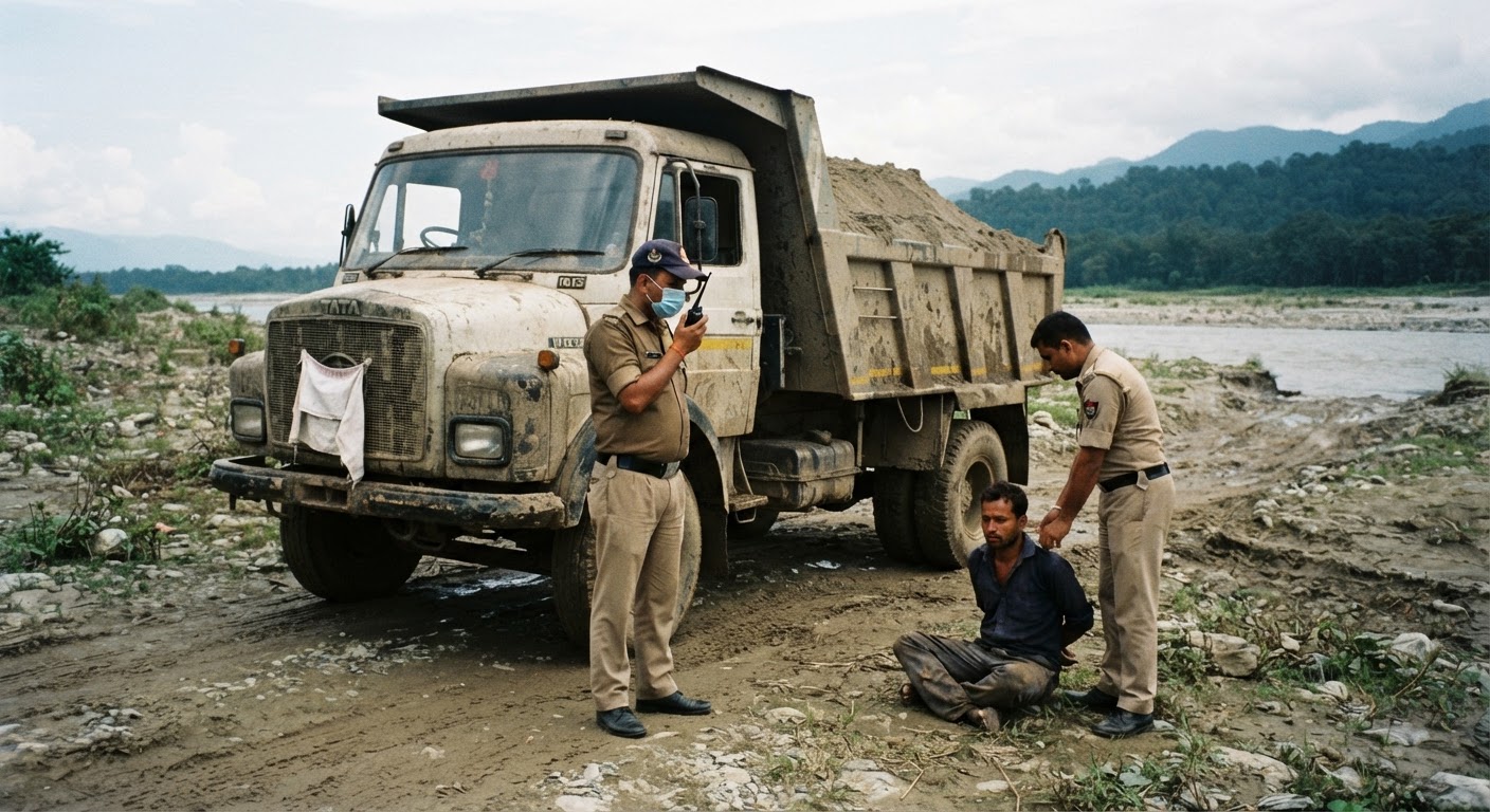 Siliguri Police Arrests Driver And Seizes Sand Dumper