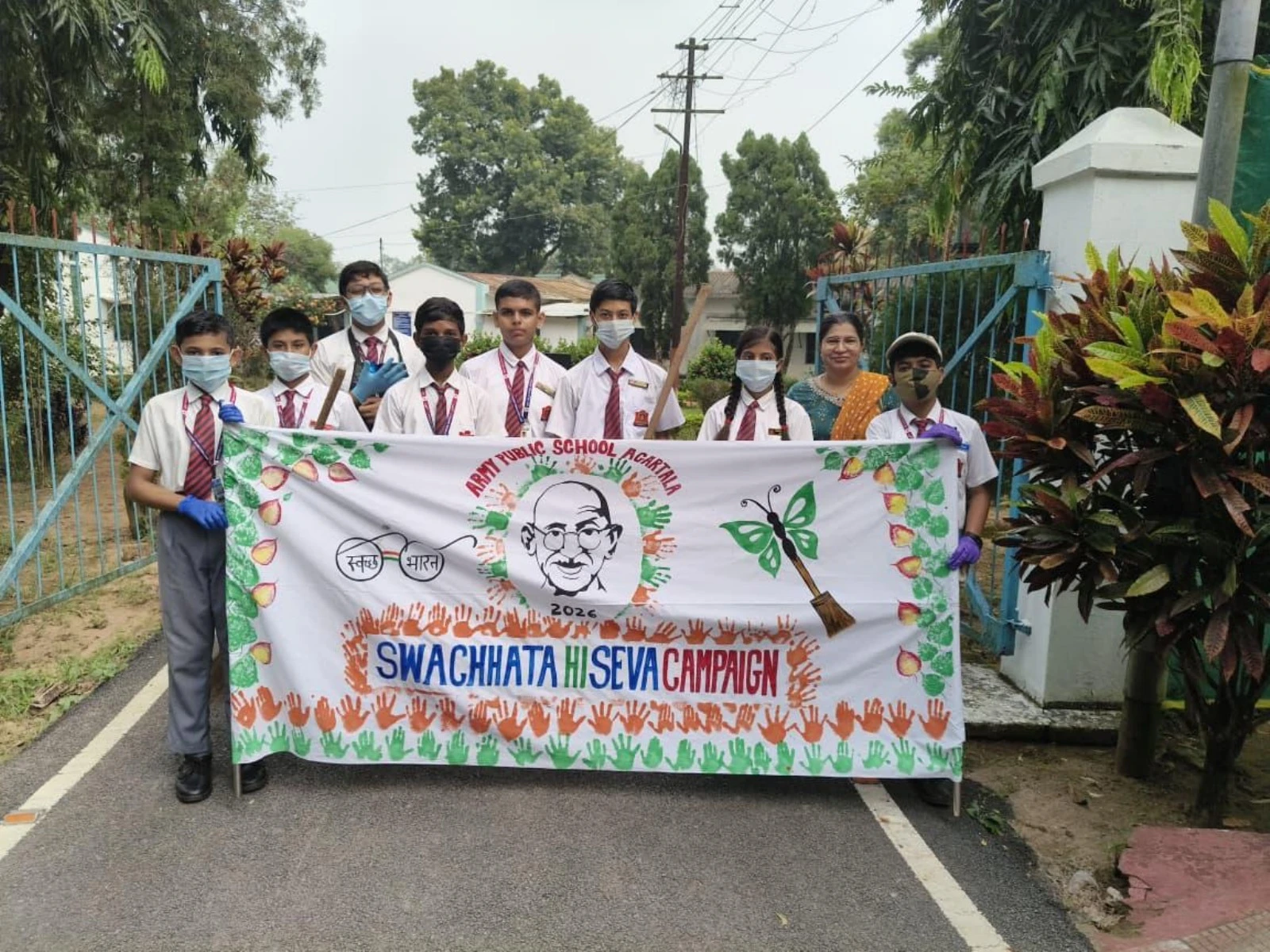 Army And Students Clean Agartala Military Station